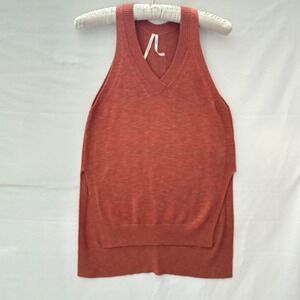 Anthropologie Tunic Sweater Vest XXSP Orange High‎ Low Tank Minimalist Earthy